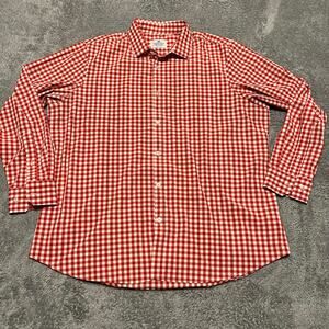 Mizzen+Main Shirt Mens XXL Red Plaid Check Button Up Performance Stretch USA